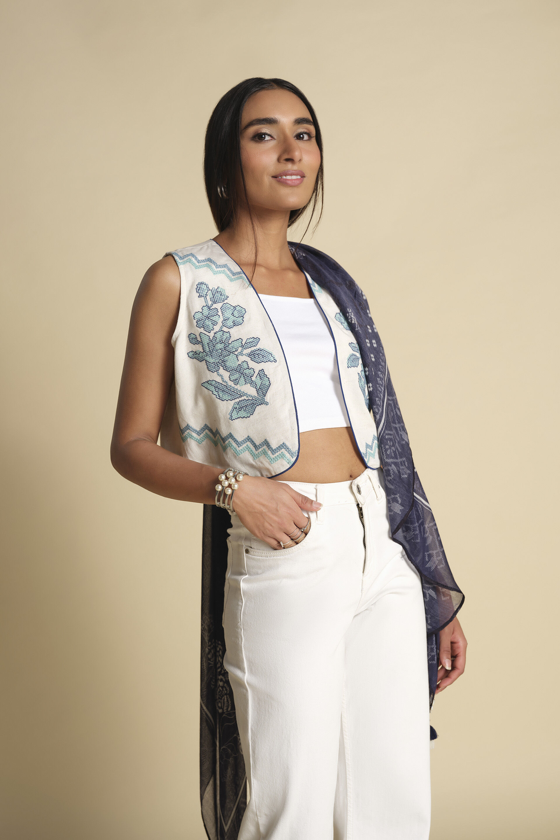 Serene Indigo Jacket, Natural, image 10